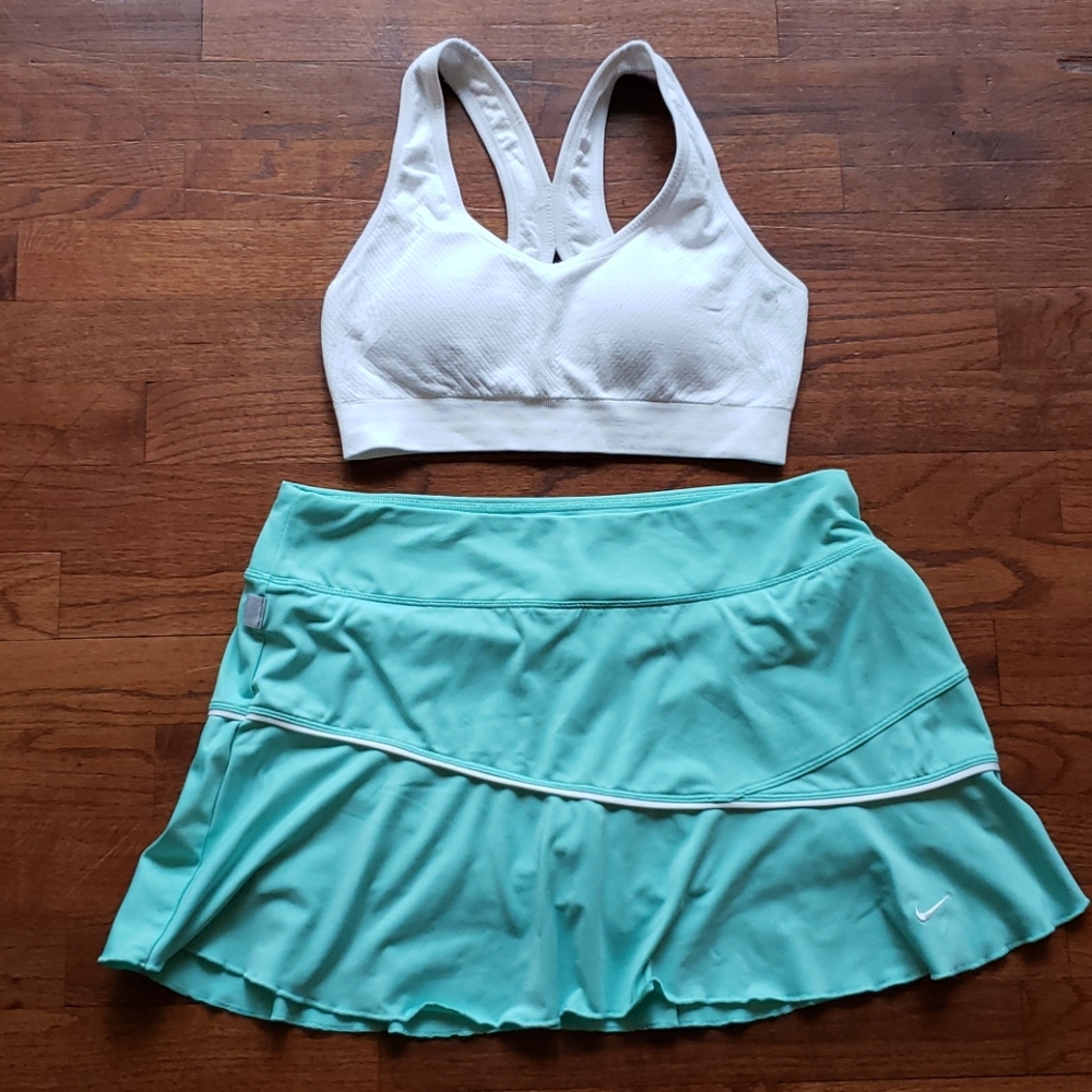Nike dri fit spandex short/skirt sports bra set